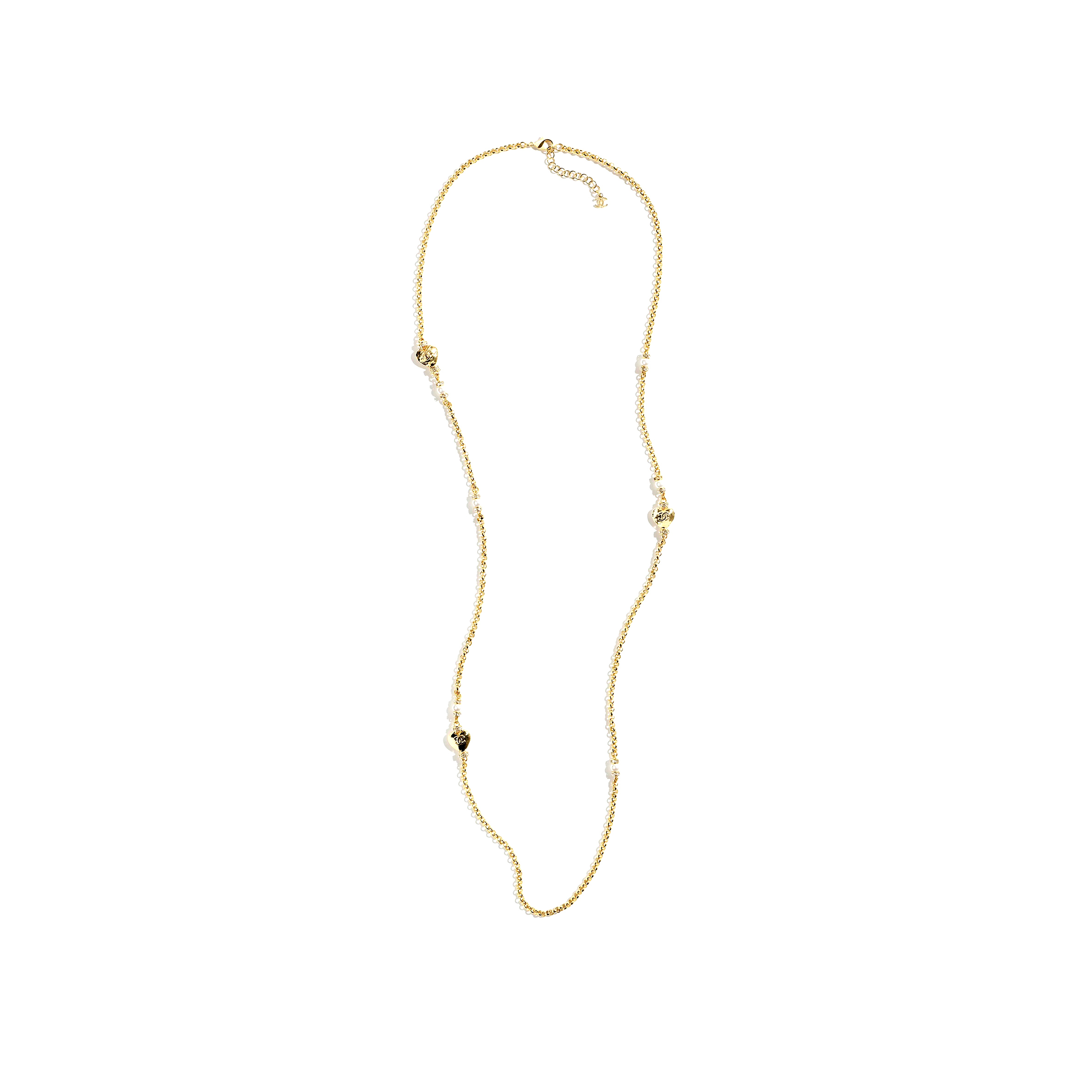 Ch*el metal long necklace abd083